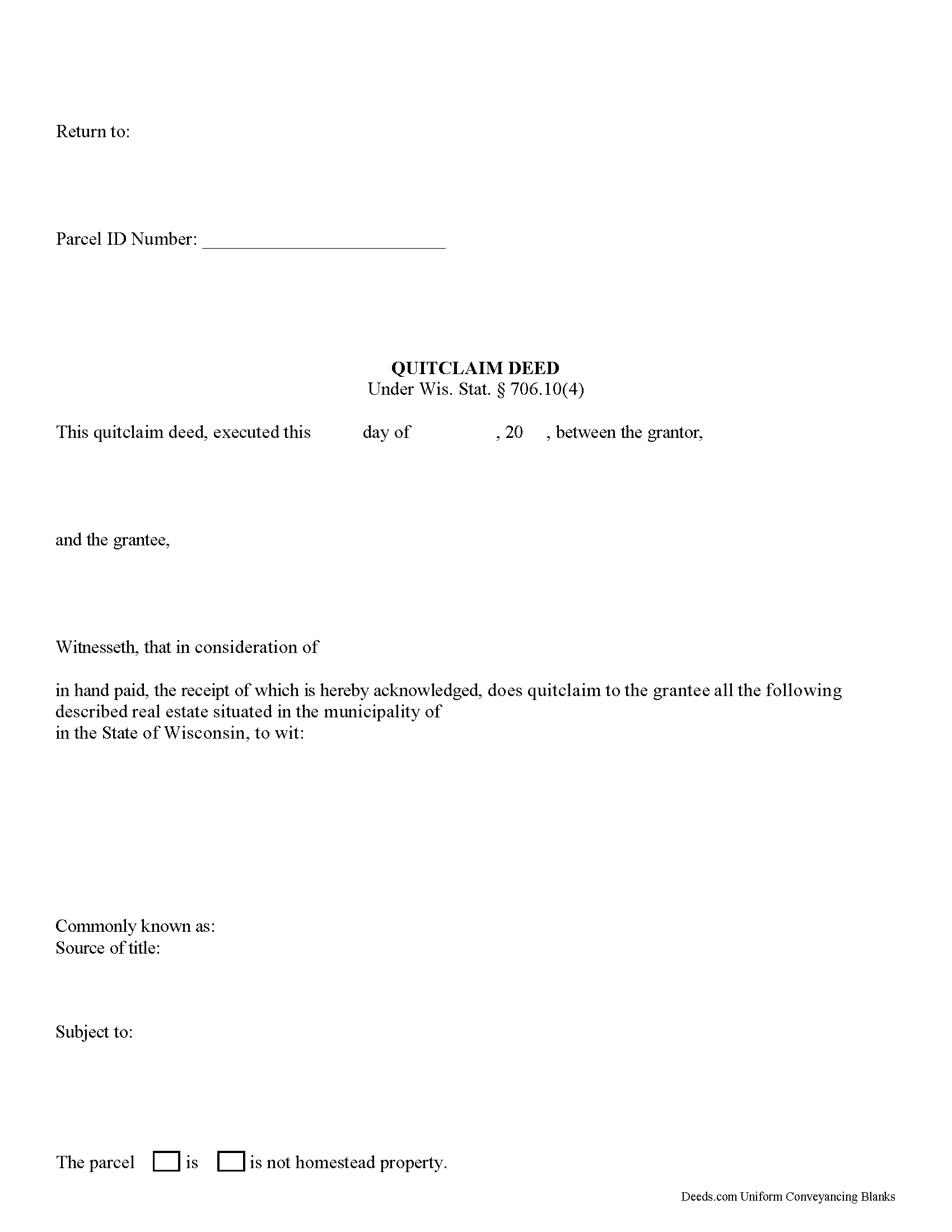 Quitclaim Deed Form