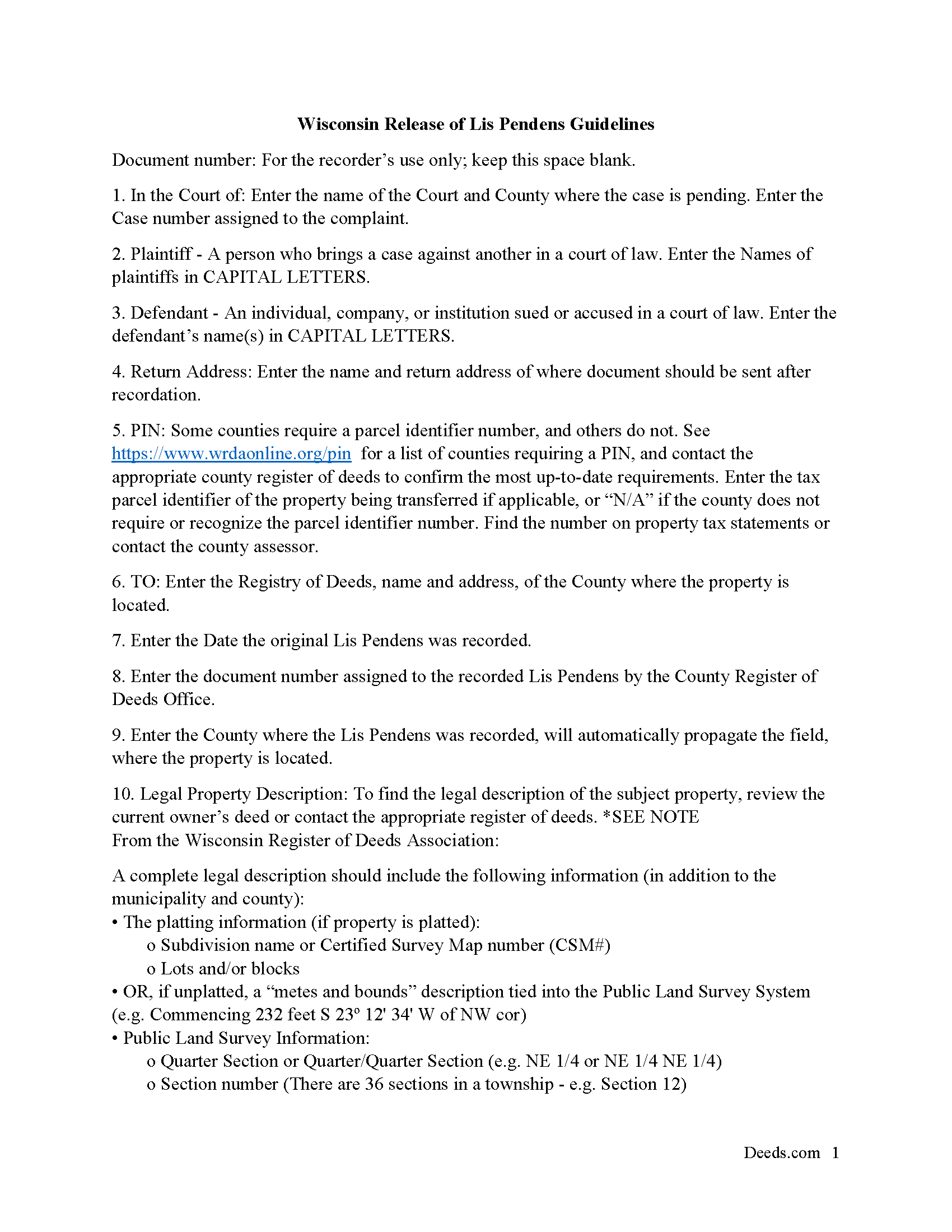 Pepin County Notice of Release Guide
