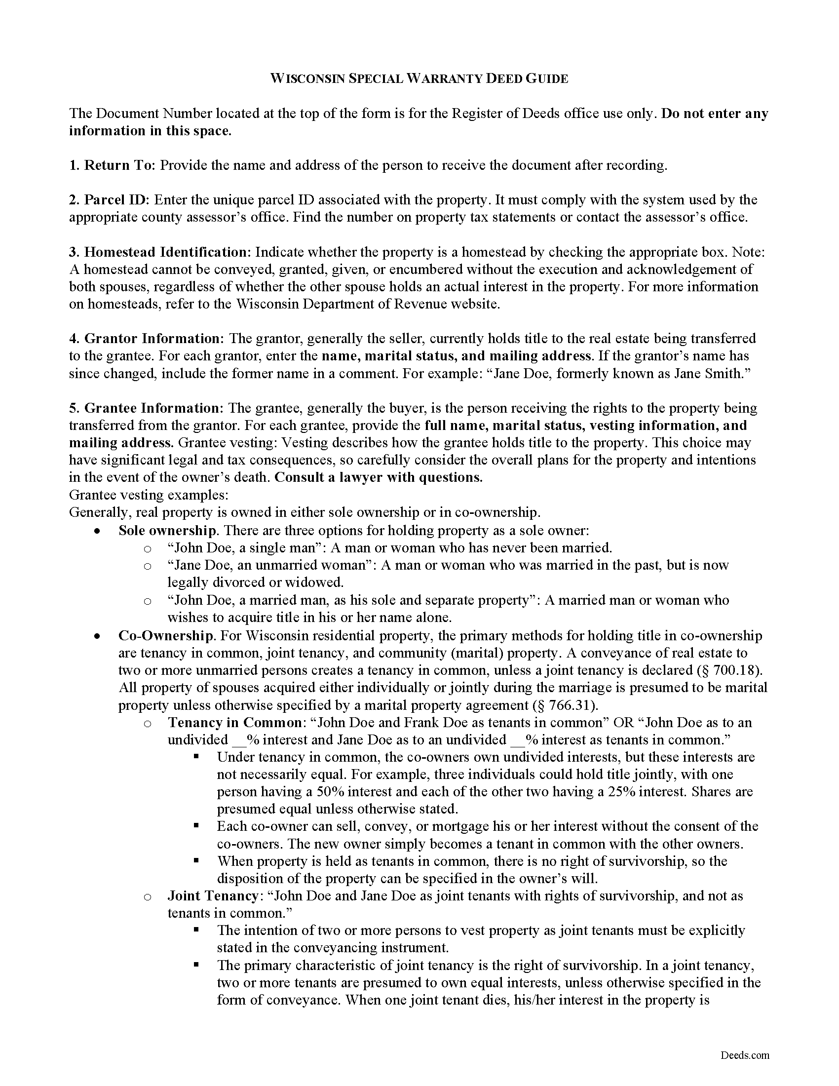 Pepin County Special Warranty Deed Guide