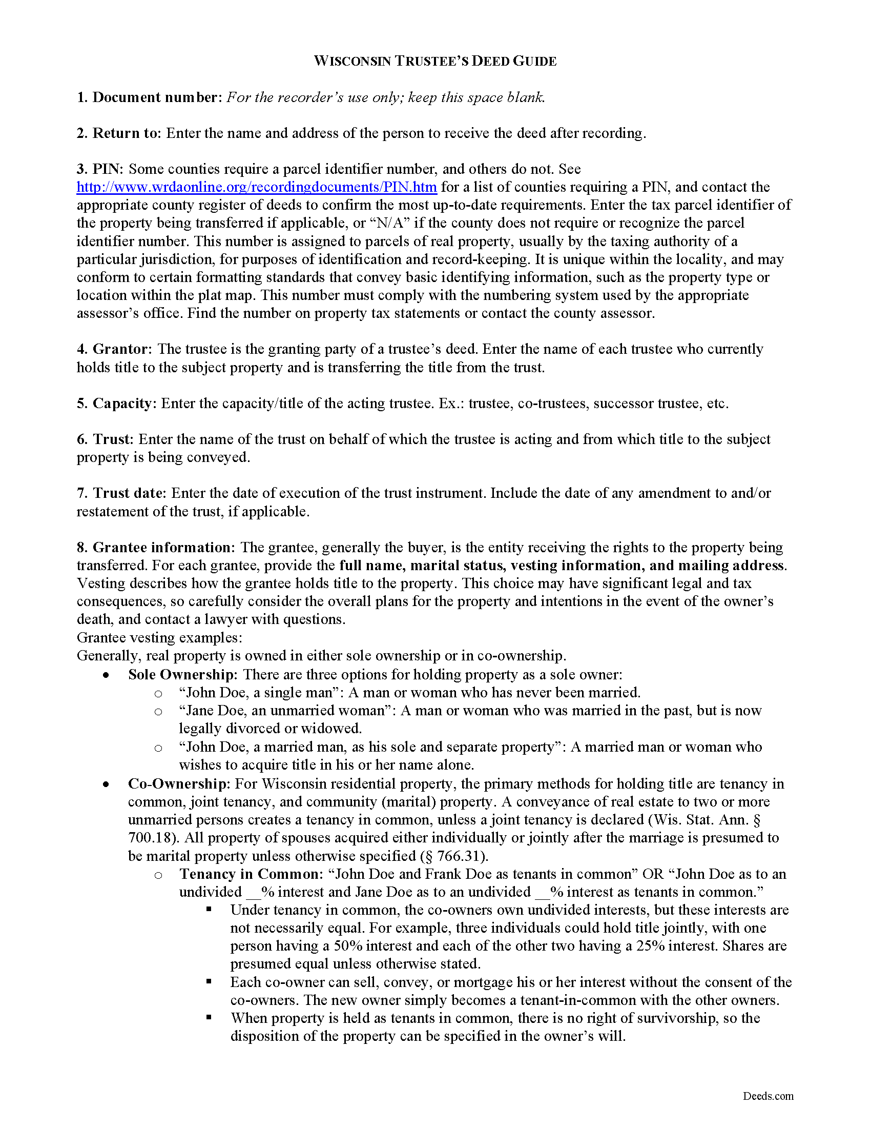 Pepin County Trustee Deed Guide