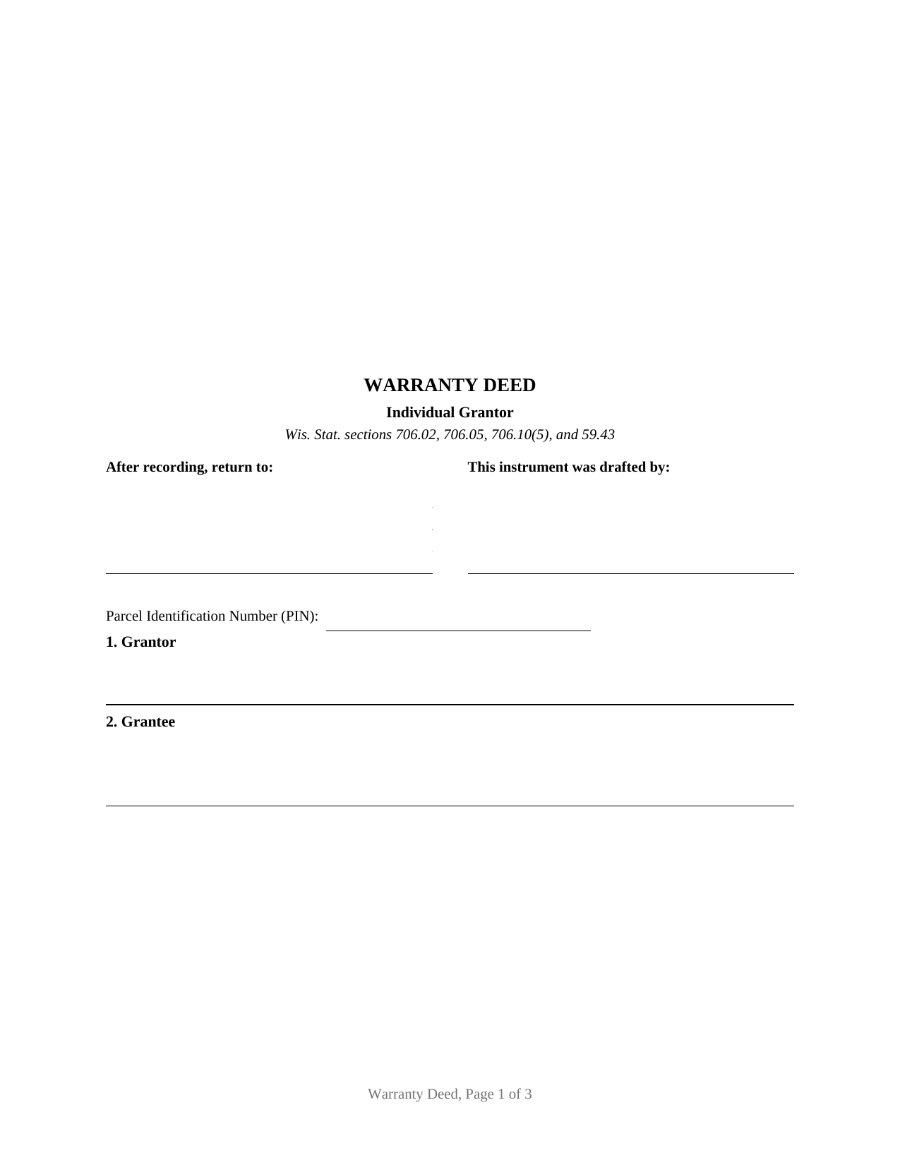 Vilas County Warranty Deed Form