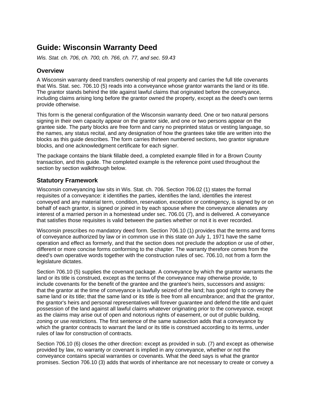 Waushara County Warranty Deed Guide