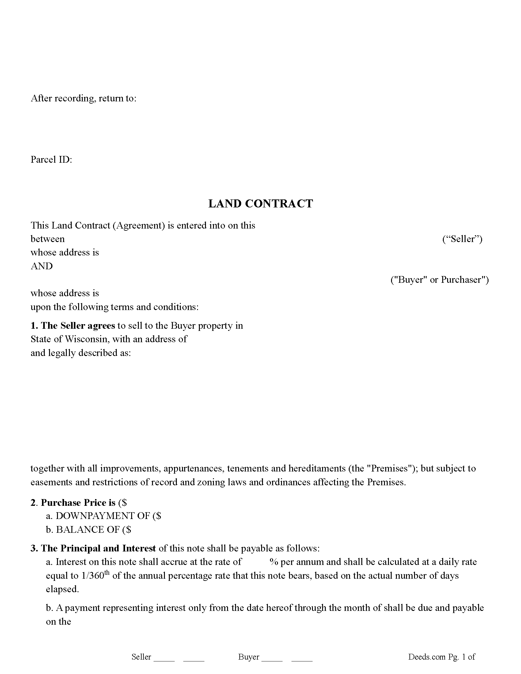 Wisconsin Land Contract