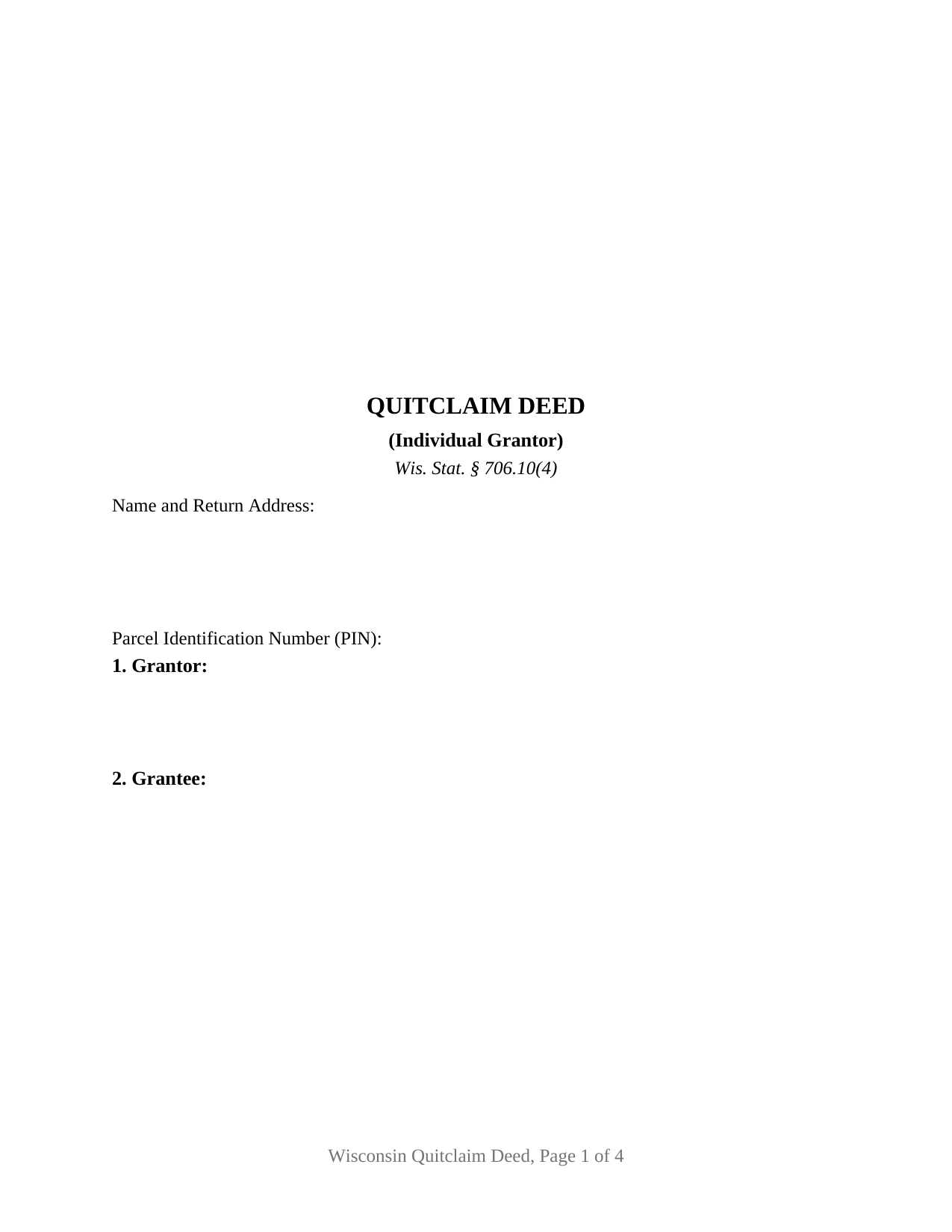 Wisconsin Quitclaim Deed