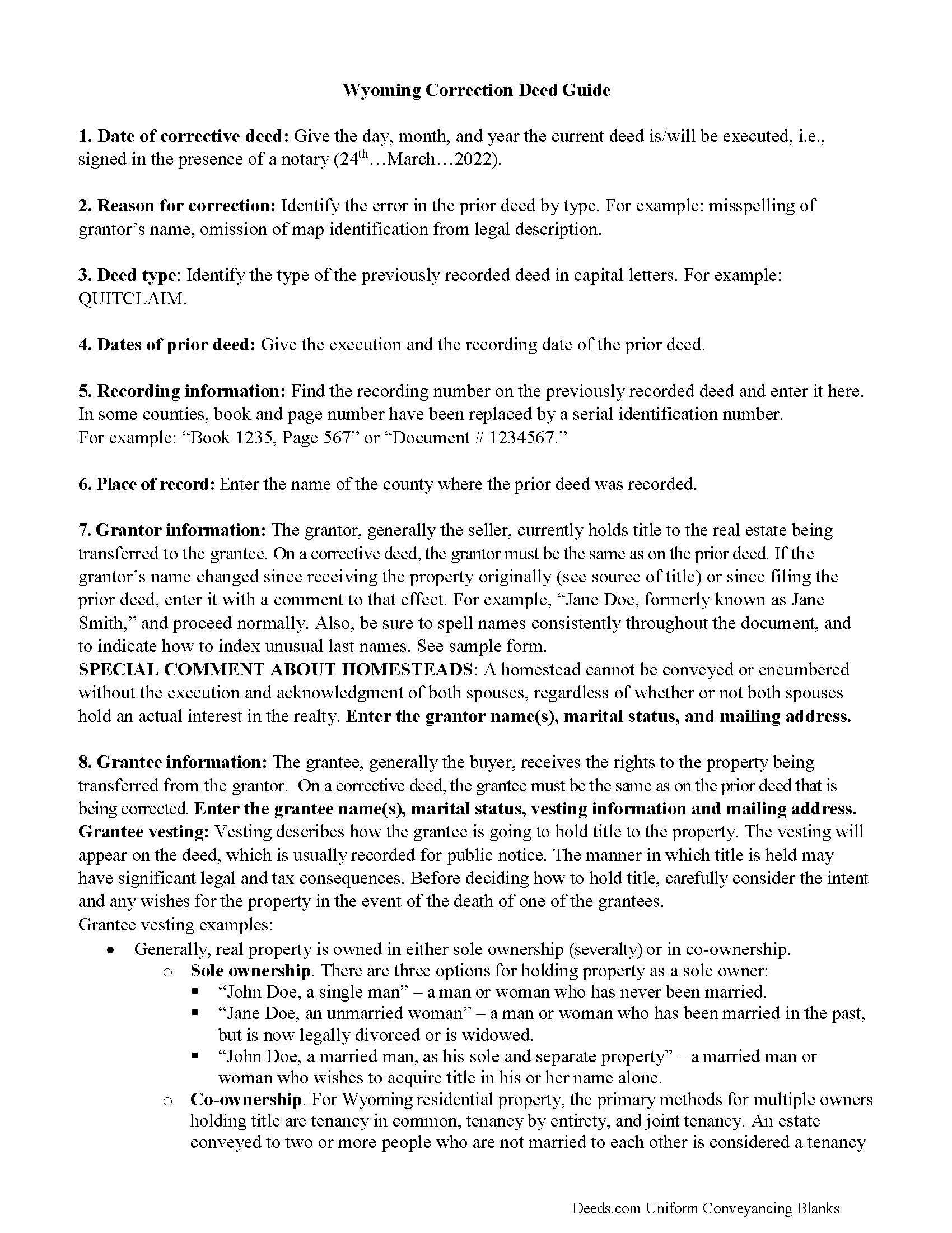 Laramie County Correction Deed Guide