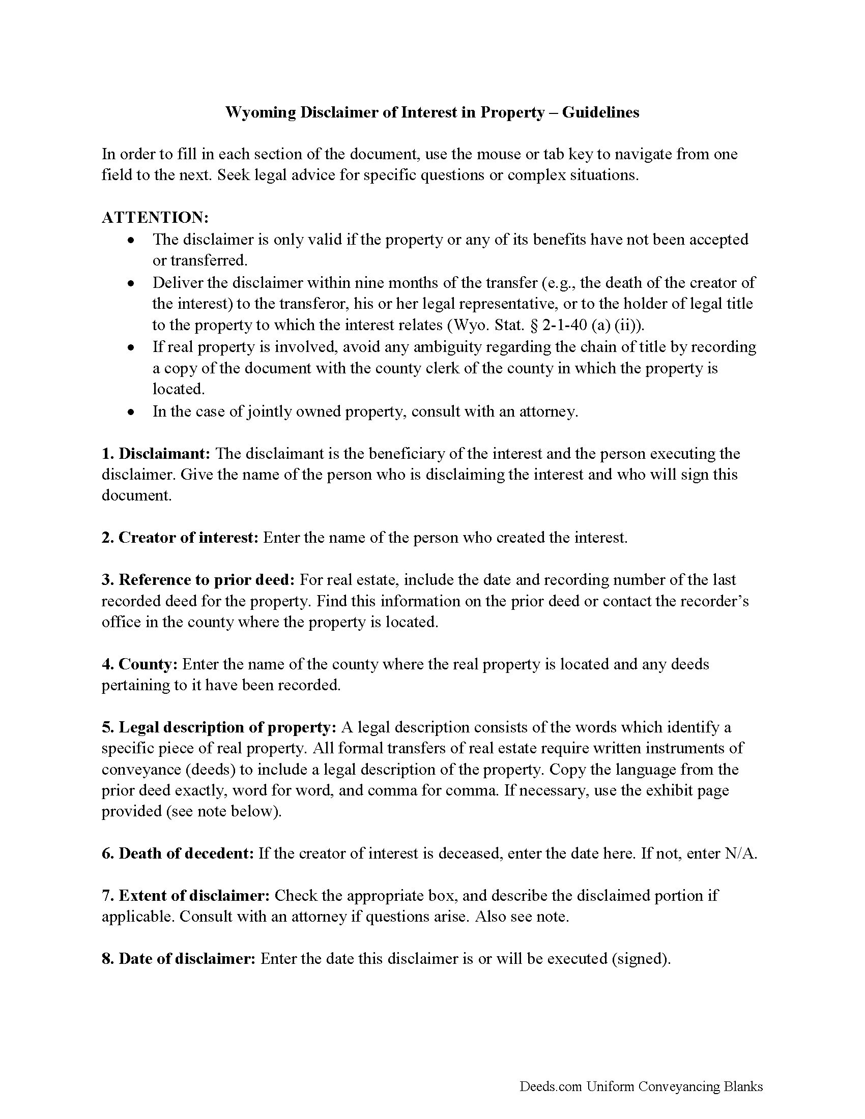 Campbell County Disclaimer of Interest Guide