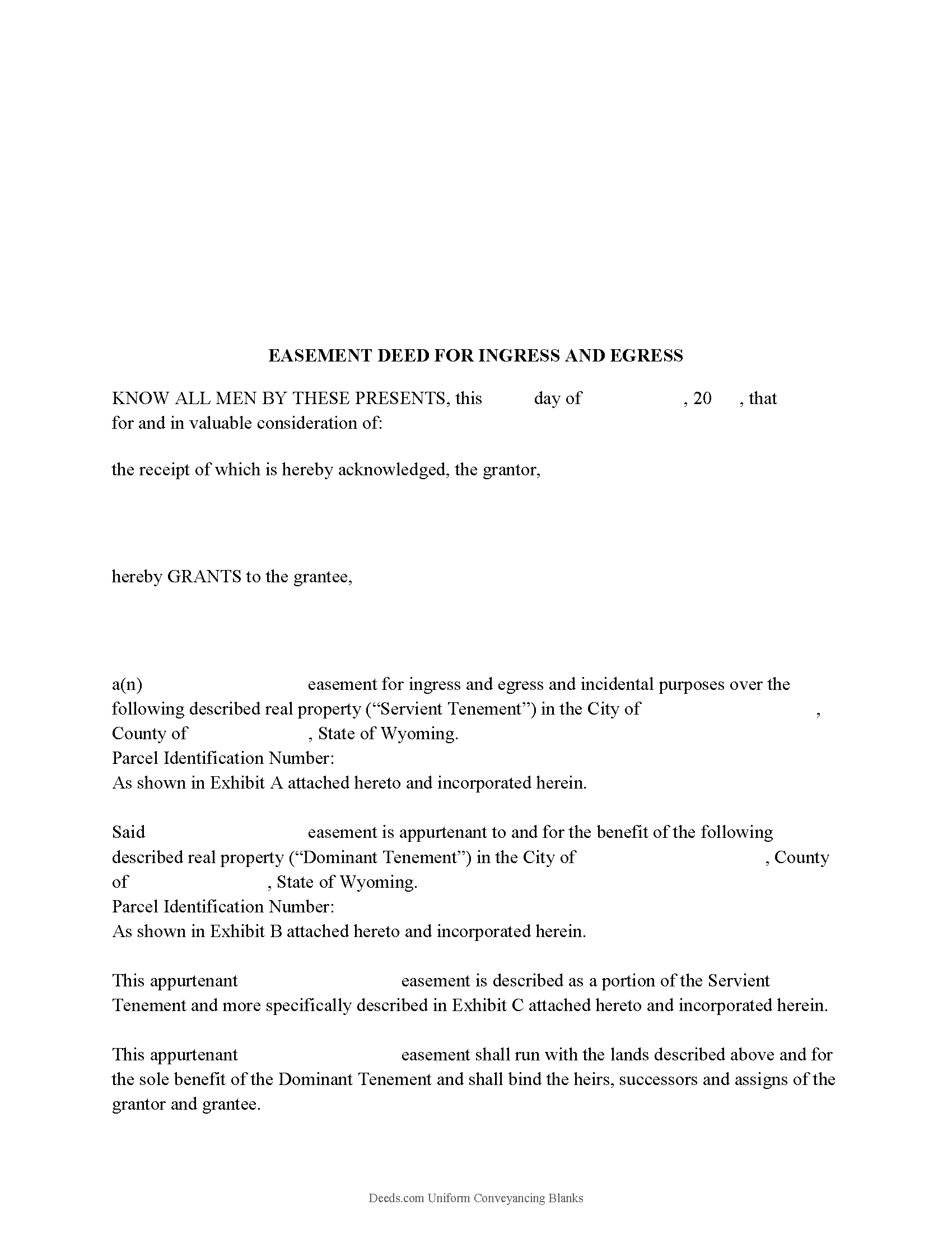 Easement Deed Form