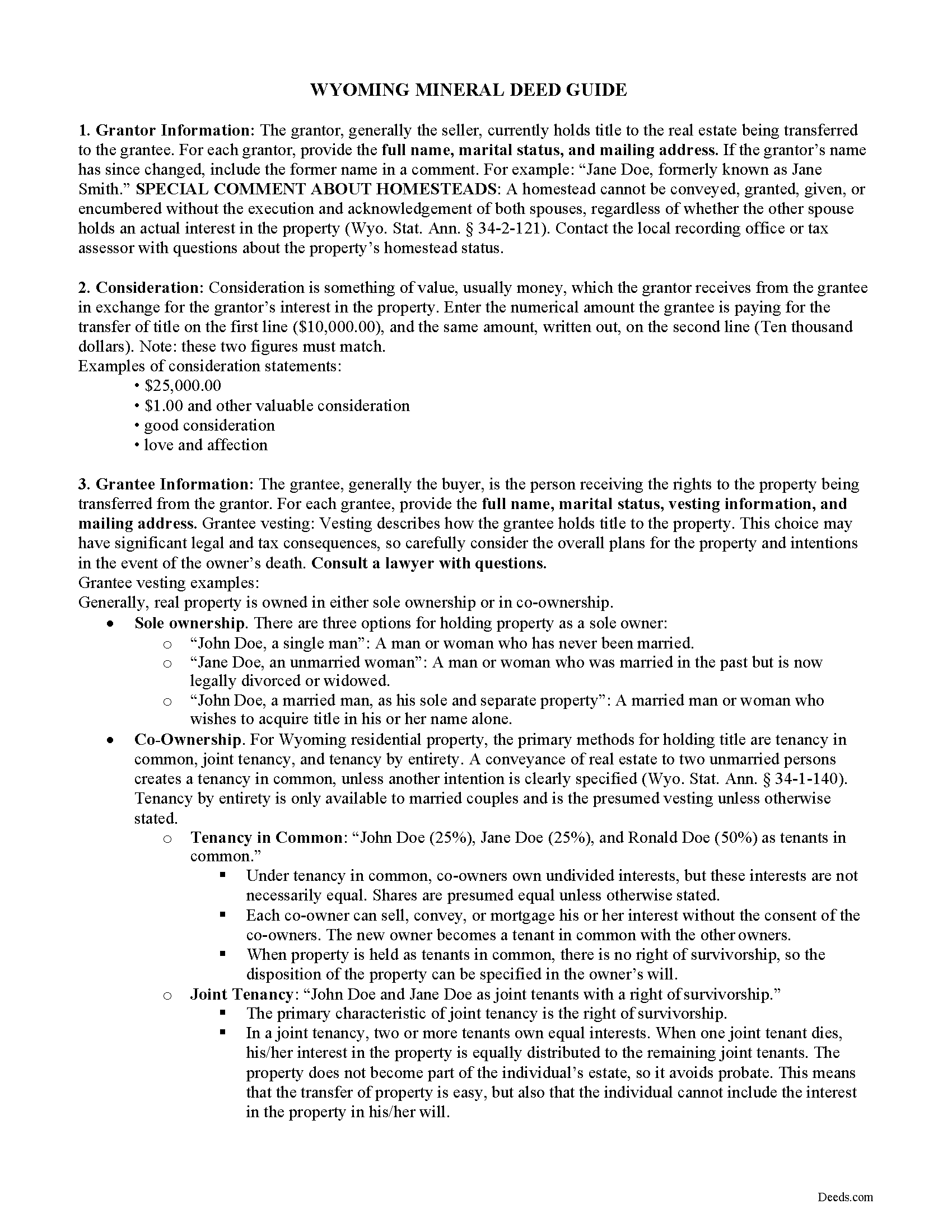 Uinta County Mineral Deed Guide