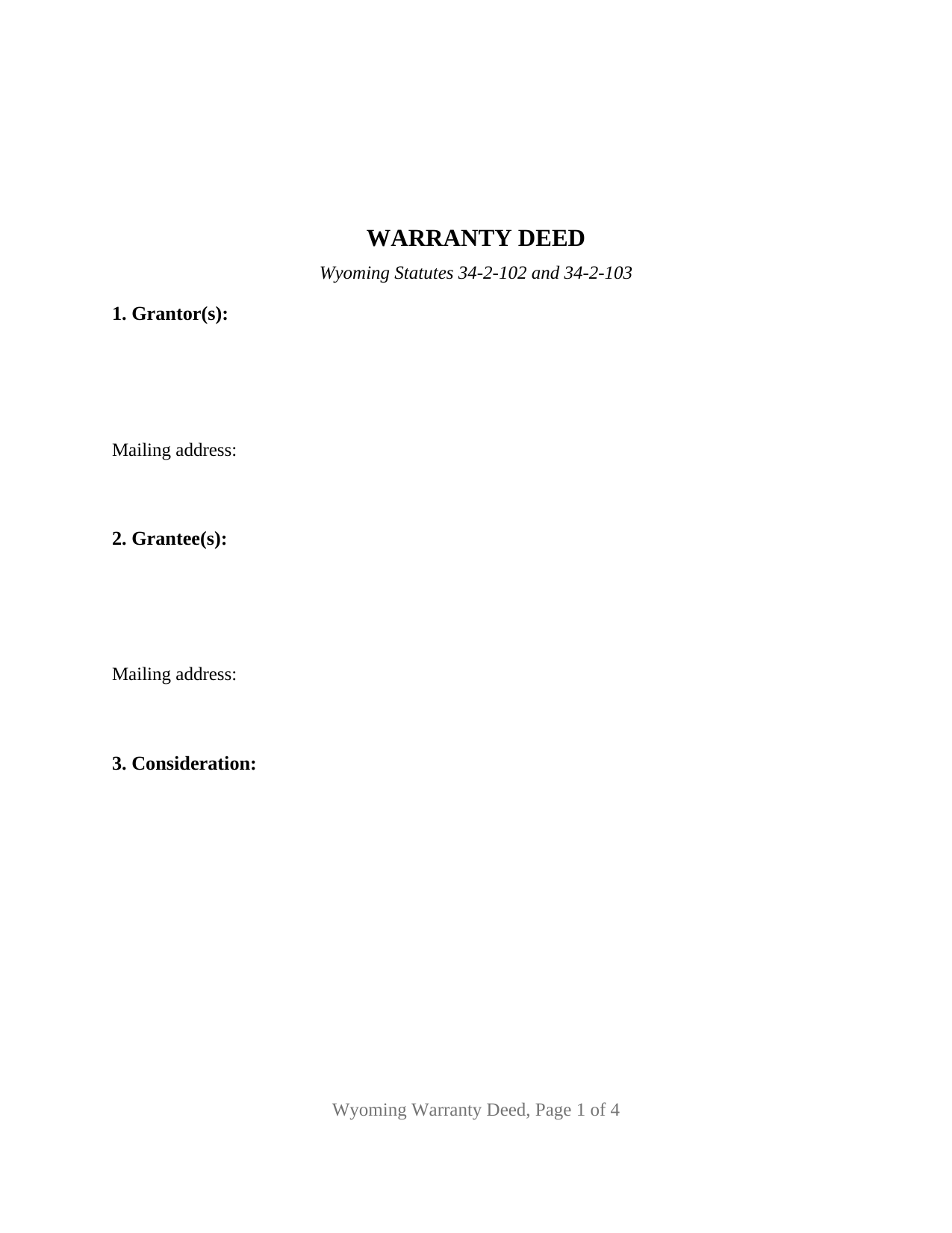 Natrona County Warranty Deed Form