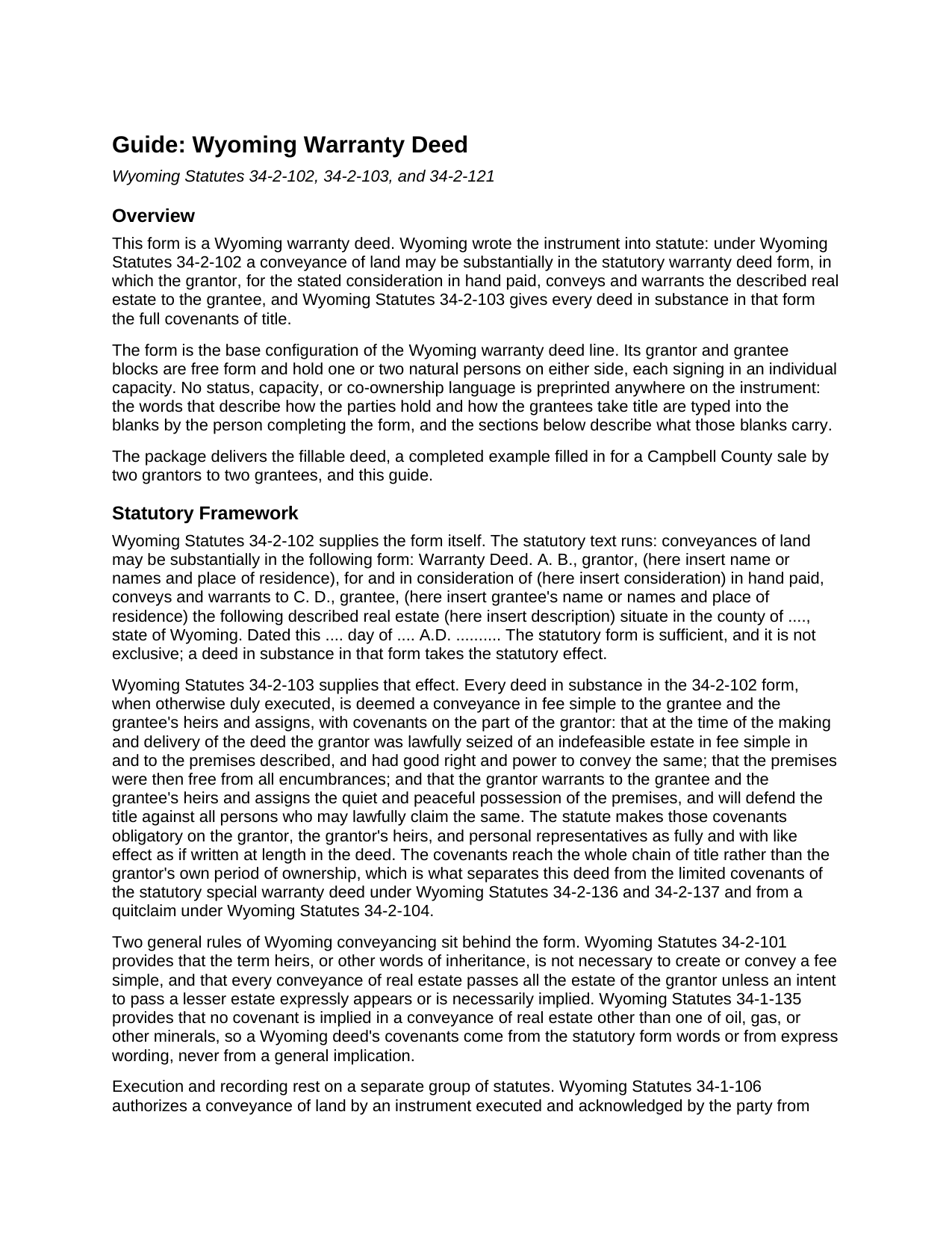 Natrona County Warranty Deed Guide