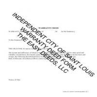 Saint Louis City Warranty Deed Form Page 1