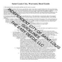 Saint Louis City Warranty Deed Guide Page 1