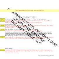 Saint Louis City Completed Example of a Warranty Deed Page 1