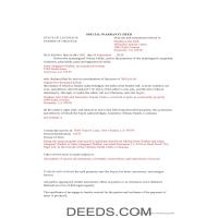 Orleans Parish Completed Example of the Special Warranty Deed Document Page 1