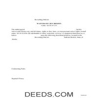 Waiver of Lien Rights Form Page 1