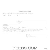 Affidavit of Service Form Page 1