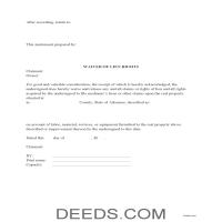 Waiver of Mechanic Lien Form Page 1