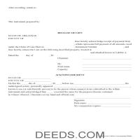 Release of Mechanic Lien Form Page 1