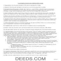 Orange County Notice of Completion Guide Page 1