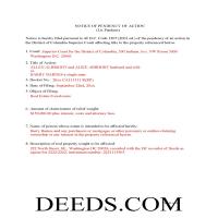 District Of Columbia County Completed Example of the Lis Pendens Document Page 1