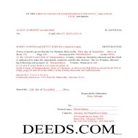 Completed Example of the Lis Pendens Release Document Page 1