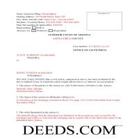 Completed Example of the Lis Pendens Document Page 1