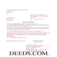 Charlotte County Completed Example of the Lis Pendens Document Page 1