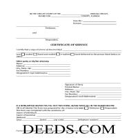 Baker County Certificate of Service Form Page 1