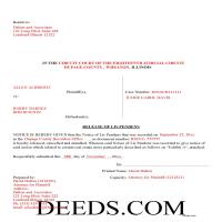 Will County Completed Example of the Lis Pendens Release Document Page 1