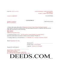 Greenup County Completed Example of the Lis Pendens Document Page 1