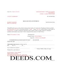 Completed Example of the Lis Pendens Release Document Page 1