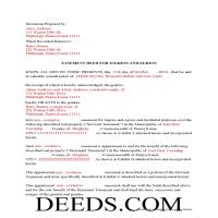 Adams County Completed Example of the Easement Deed Page