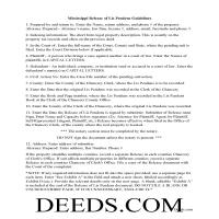 Grenada County Release of Lis Pendens Guide Page