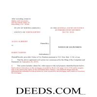 Completed Example of the Lis Pendens Document Page