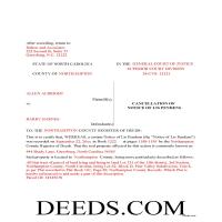 Dare County Completed Example of the Lis Pendens Cancellation Document Page