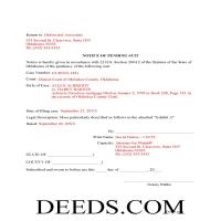 Dewey County Completed Example of the Lis Pendens Document Page
