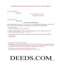 Doddridge County Completed Example of the Lis Pendens Document Page