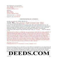 Completed Example of the Limited Power of Attorney Page 1