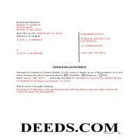 Litchfield County Completed Example of Lis Pendens (Disolution of Marriage) Page 1