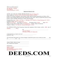 Barren County Completed Example - Deed of Release Page 1
