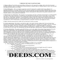 Riverside County Grant Deed for Life Estate Guide Page 1