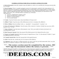 Escambia County Final Payment Affidavit Guide Page 1