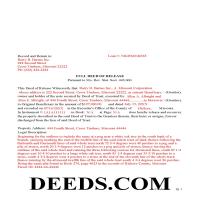 Jasper County Completed Example of the Full Deed of Release Page 1
