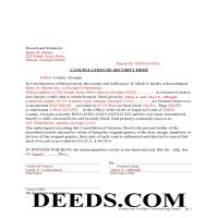 Quitman County Completed Example of the Cancellation of Security Deed Page 1