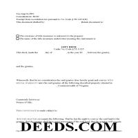 Lynchburg City Gift Deed Special Warranty Form Page 1