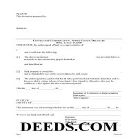 Sussex County Contractor Certification of Payment Form Page 1