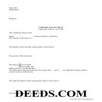 Kent County Certificate of Trust Form Page 1