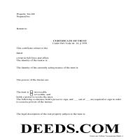 Sussex County Certificate of Trust Form Page 1