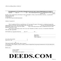 York County Conditional Lien Waiver on Progress Payment Page 1