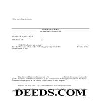 Carroll County Notice of Mechanics Lien Form Page 1